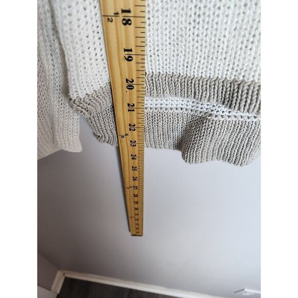 Eileen Fisher linen open knit sweater sz LP colorblock lightweight beachy boho - Picture 8 of 8